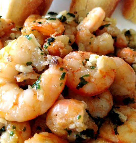 Gambas saute a l'aie Gambas saute a l'aie